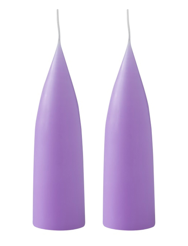 Konische Kerzen 20 cm in Pastellvioelet / Pastel Purple No.75 von KunstIndustrien