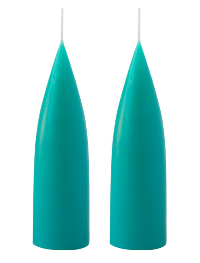 Konische Kerzen 20 cm in Türkis / Turquoise No.25 von KunstIndustrien