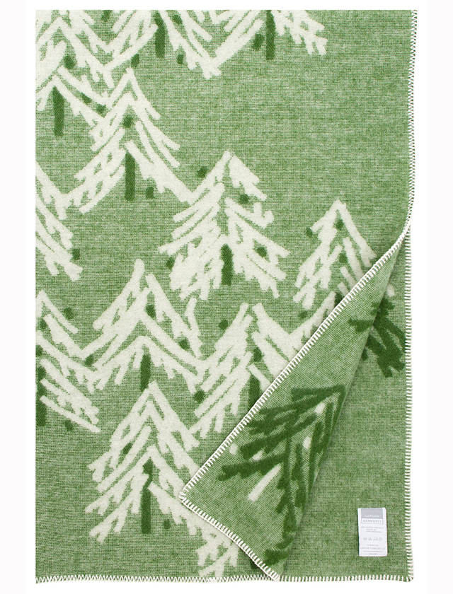 Kuusi Wolldecken in der Frabe Moos-White von Lapuan Kankurit aus Finnland