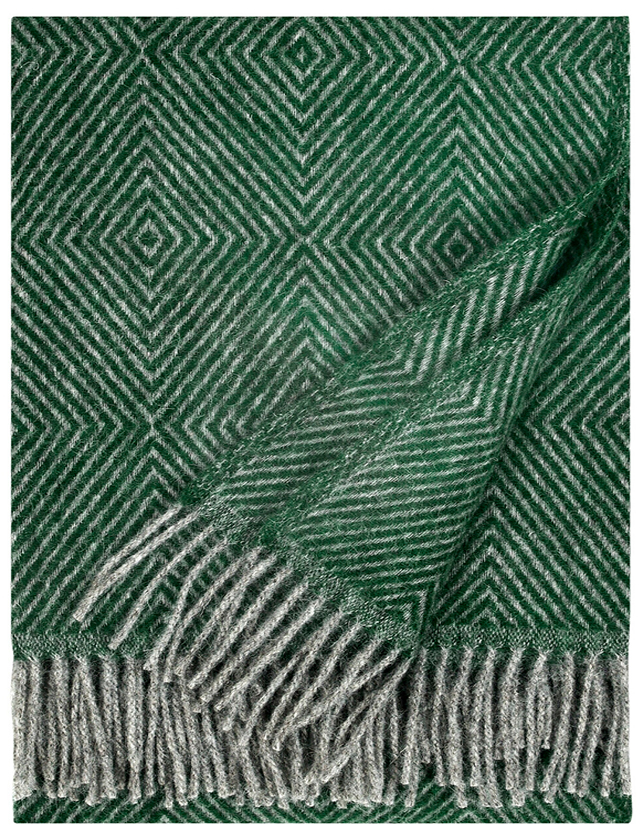 Maria Wolldecke aus reiner Schurwolle in Grey-Green von Lapuan Kankurit