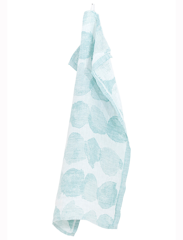 Sade Geschirr- & Handtuch aus 100% Leinen in White-Turquoise von Lapuan Kankurit aus Finnland