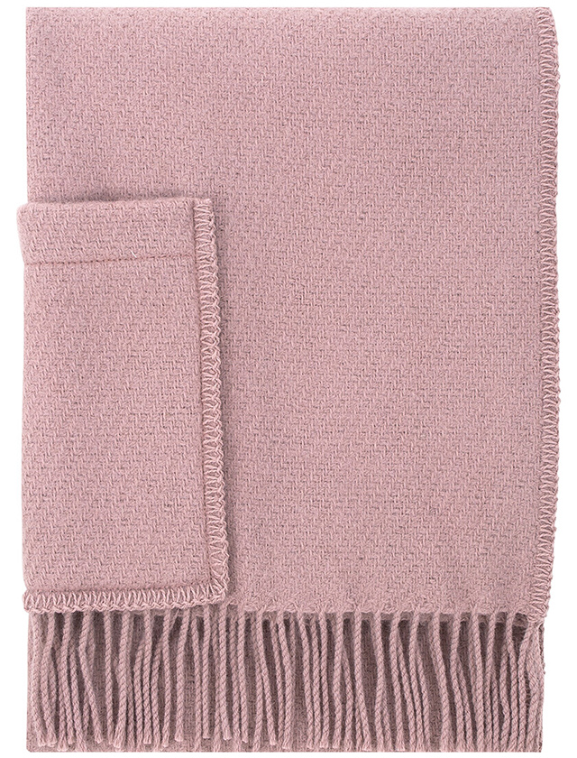 Uni Pocket Shawl aus 100% Schurwolle in Dusty Rose - Poncho mit Taschen von Lapuan Kankurit aus Finnland