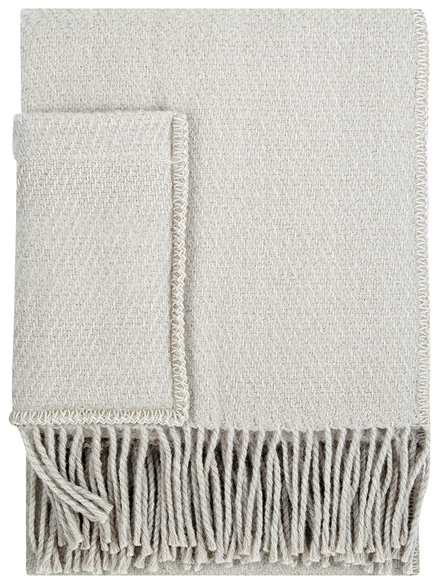 Uni Pocket Shawl aus 100% Schurwolle in Light Beige - Poncho mit Taschen von Lapuan Kankurit aus Finnland