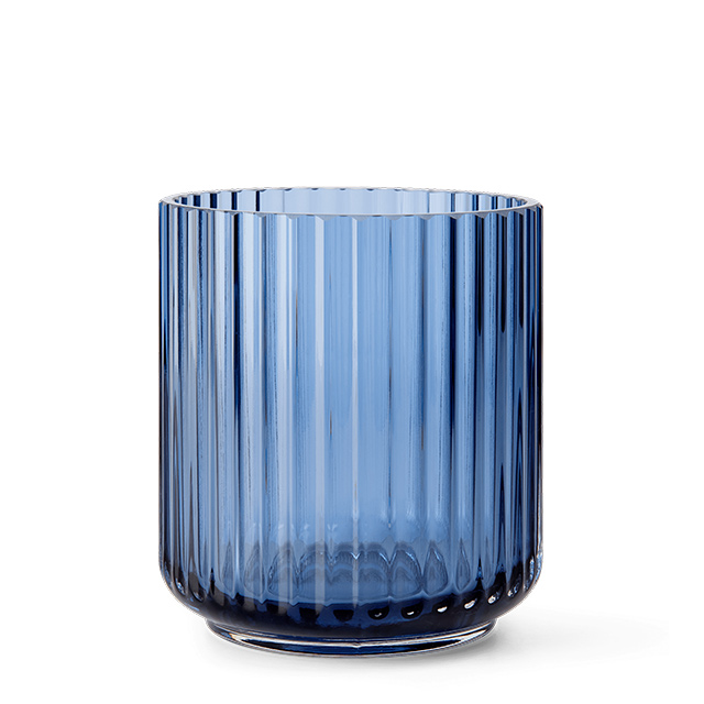 Lyngby Windlicht in Blau aus mundgeblasen Glas von Lyngby Porcelæn