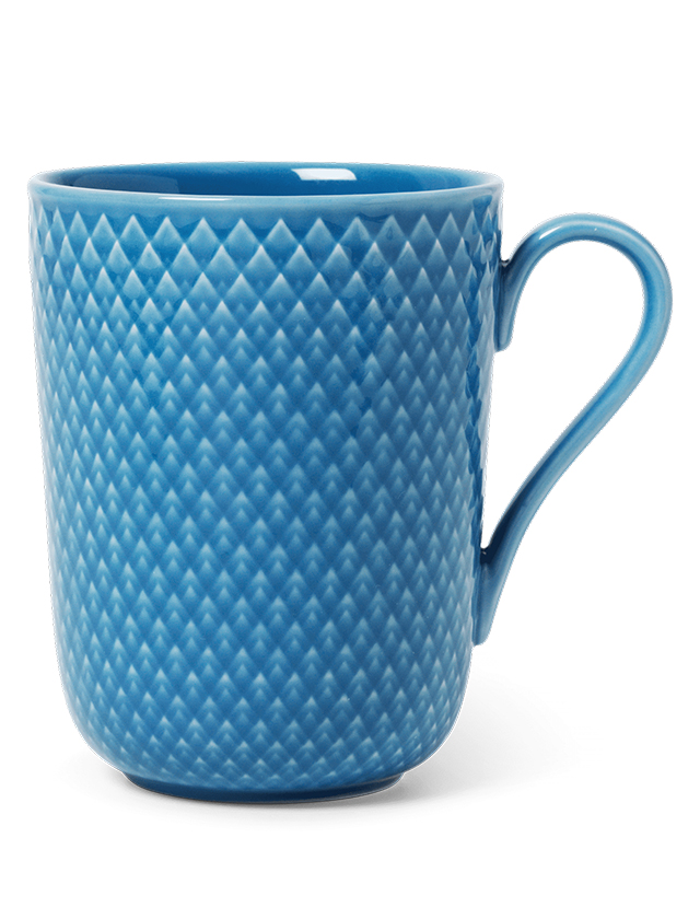 Rhombe Colour Machiato-Tasse in Blue von Lyngby Porcelæn - 33cl Becher aus Porzellan