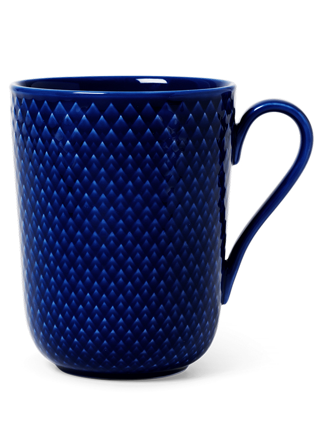 Rhombe Colour Machiato-Tasse in Dark Blue von Lyngby Porcelæn - 33cl Becher aus Porzellan