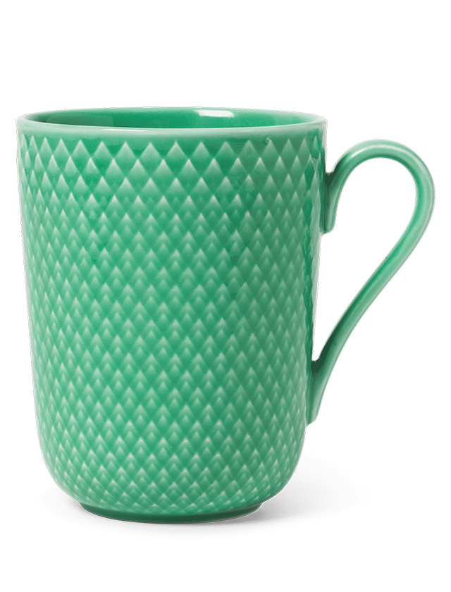 Rhombe Colour Machiato-Tasse in Green von Lyngby Porcelæn - 33cl Becher aus Porzellan
