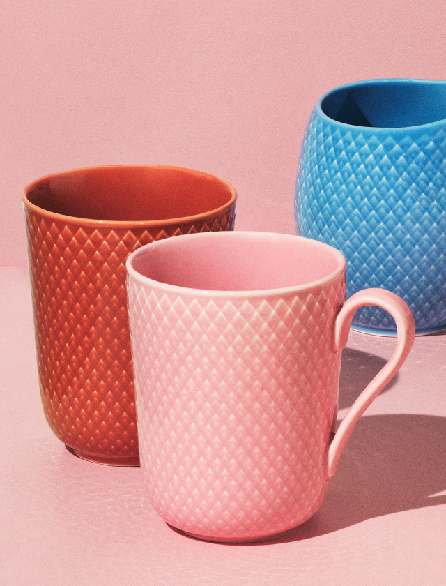 Rhombe Color Macchiato-Tassen von Lyngby Porcelæn in unterschiedlichen Farben