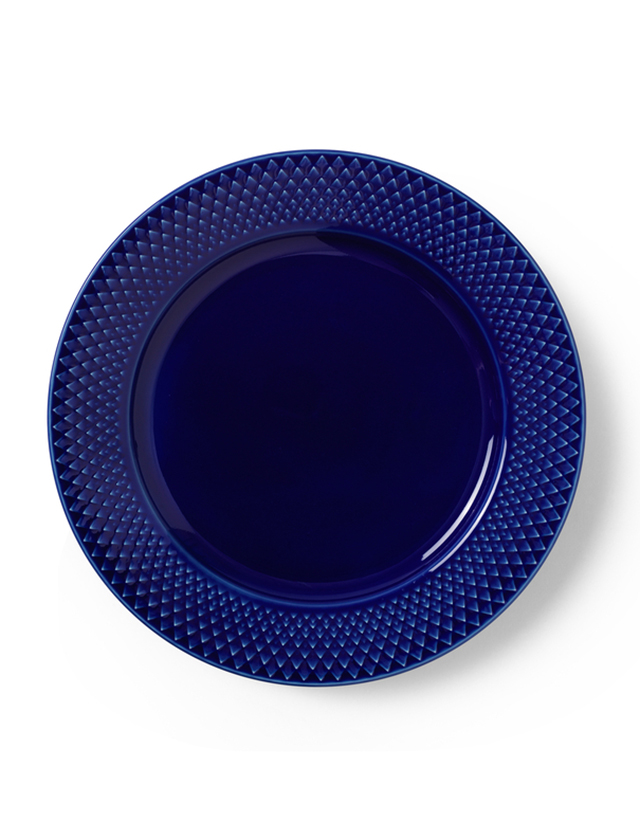 Rhombe Colour Dinnerteller 23 cm in Dark Blue von Lyngby Porcelæn