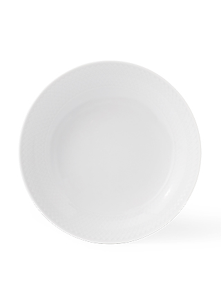Rhombe Coupe-Teller von Lyngby Porcelæn - Weißer Teller ø 20 cm aus Porzellan mit Rautenmuster