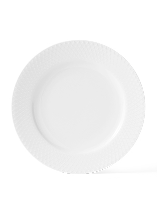 Rhombe Dinnerteller 23 cm aus weißem Porzellan von Lyngby Porcelæn