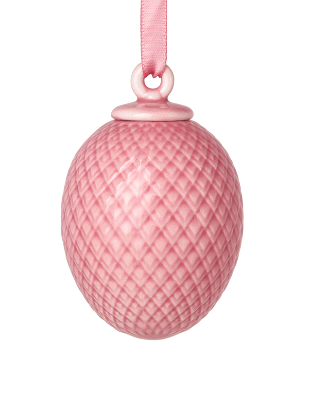Rhombe Osterei aus Porzellan in Pink von Lyngby Porcelæn