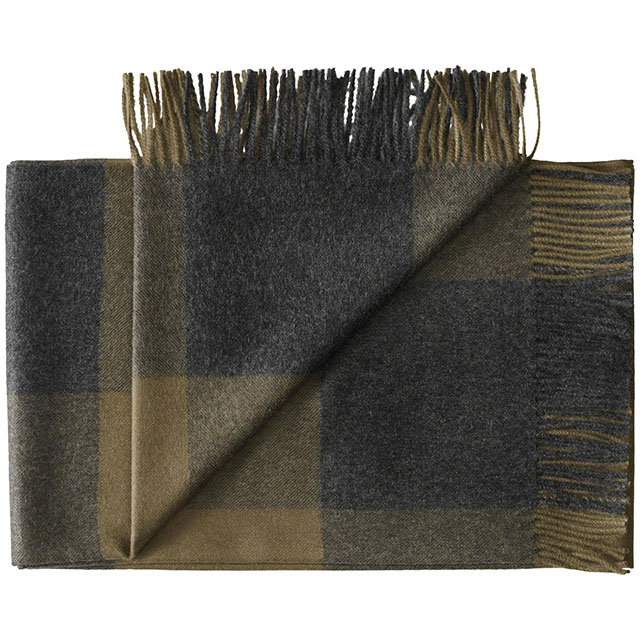 Caracas Plaid 130 x 200 cm: Exklusiver Luxus aus feinster Baby Alpaka-Wolle in der Farbe: Umber