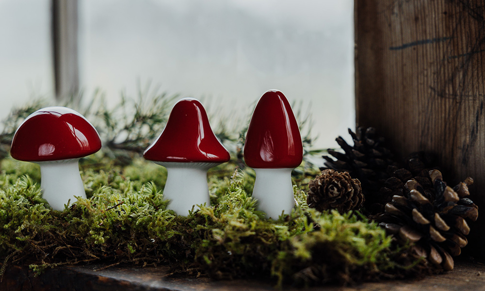 Diese dekorativen Pilze Bosten, Bovik & Bohult aus matter Keramik mit rot-glasierten Köpfen sind eine außergewöhnliche Ergänzung für jedes festliche Arrangement. Besonders während der Weihnachtszeit verleihen sie Ihren Dekorationen eine charmante und natürliche Note.