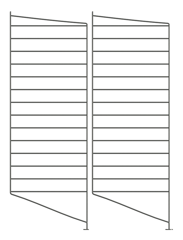 Bodenleiter 85 x 30 cm in Dunkelgrau im 2er-Pack von String Furniture