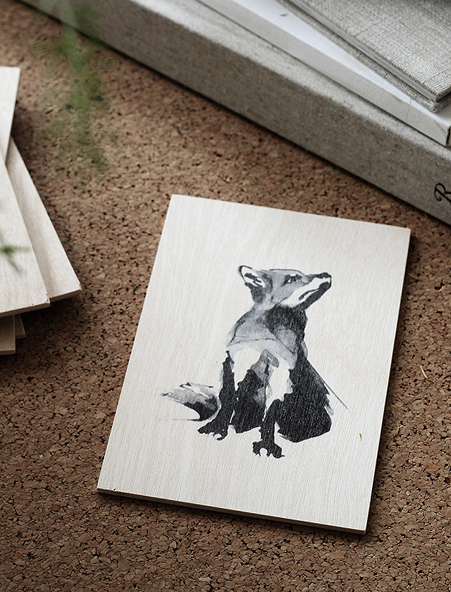 Fox Plywood Art Card von Teemu Järvi Illustrations