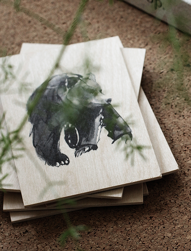 Plywood Art Cards von Teemu Järvi Illustration - Kunstpostkarten aus Birkenholz mit Illustrationen des finnischen Waldes