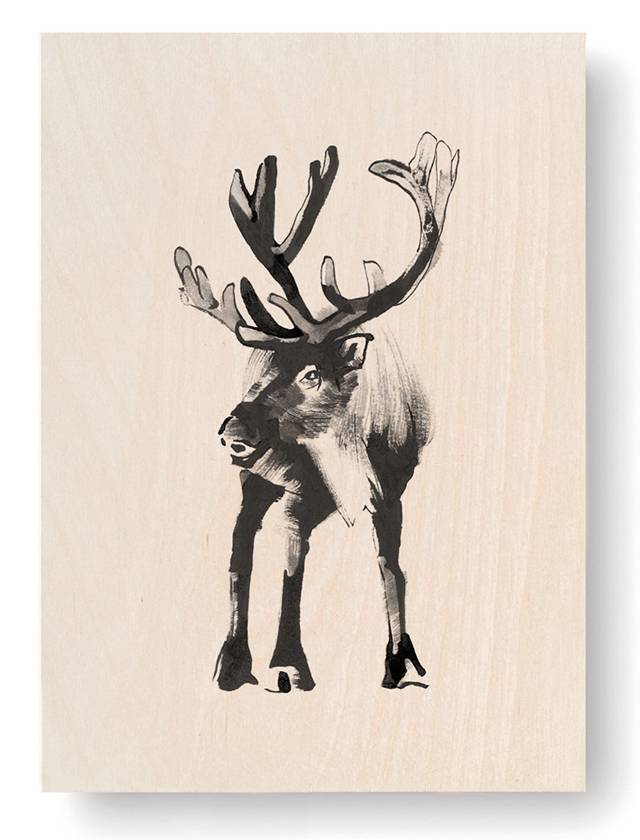 Reindeer Plywood Art Card von Teemu Jaervi Illustrations