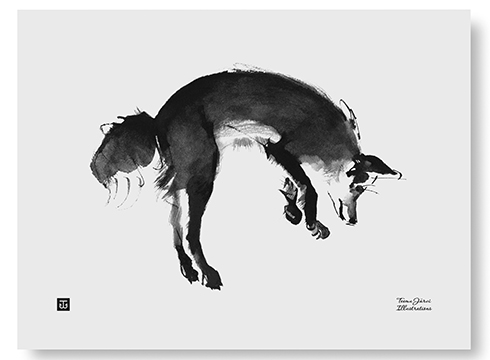 Teemu Järvi Illustrations - Leaping Fox Poster - Der springende Fuchs
