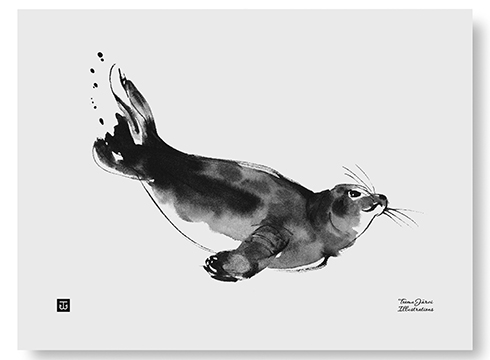 Teemu Järvi Illustrations - Ringed Seal Poster - Die Ringelrobbe