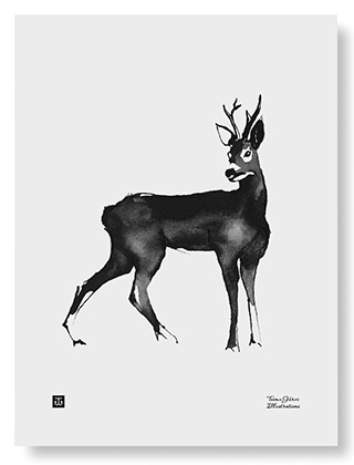 Teemu Järvi Illustrations - Roe Deer Poster - Das Reh
