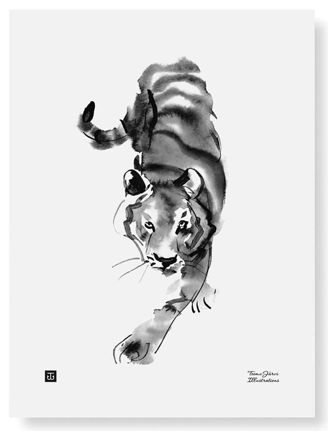 Teemu Järvi Illustrations - Sneaking Tiger - Der schleichender Tiger