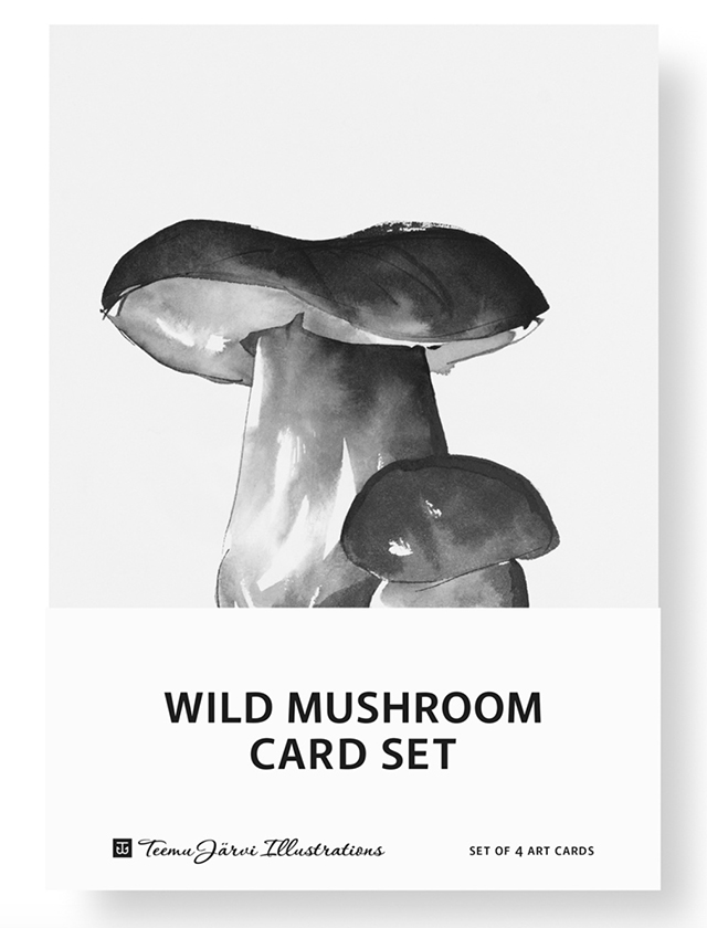 Wild Mushroom A5 Kunstkarten 4er-Set von Teemu Järvi - Pilze
